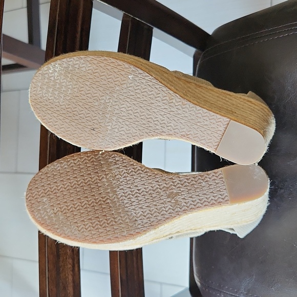 Michael Kors MK Espadrille/Linen Platform Wedge Zip Sandals - Picture 12 of 15